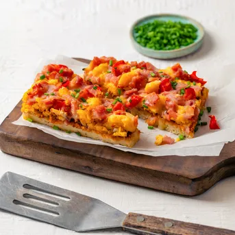 Eggs & Bacon Pizza Slice