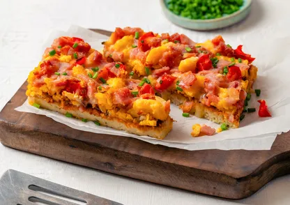 Eggs & Bacon Pizza Slice